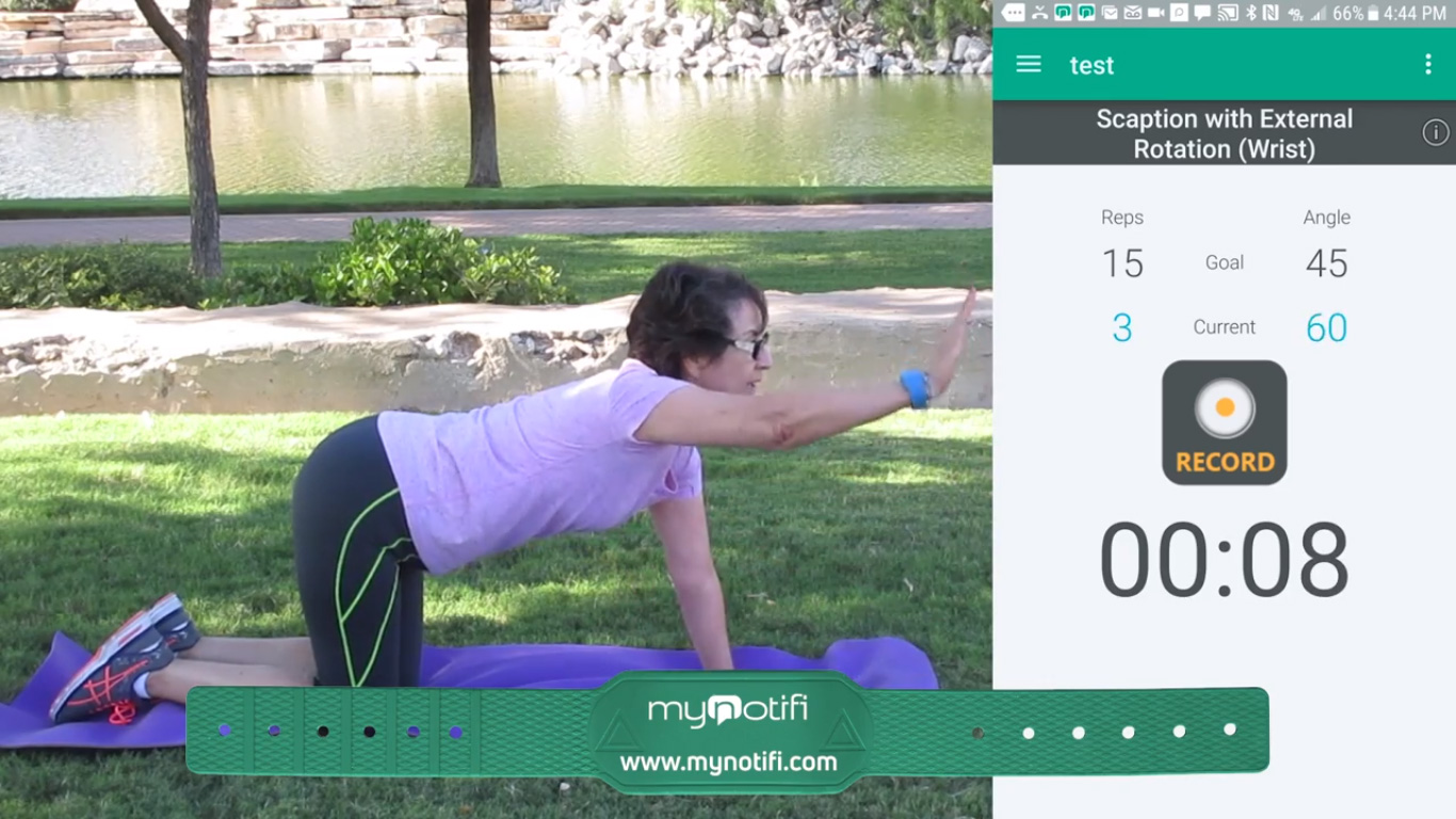 The MyNotifi app guides tracks your fall prevention exercise progress